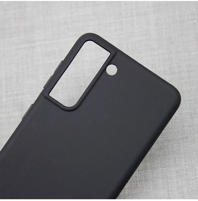 Sleek Black Matte Silicone TPU Phone Case - Durable and Stylish Back Cover