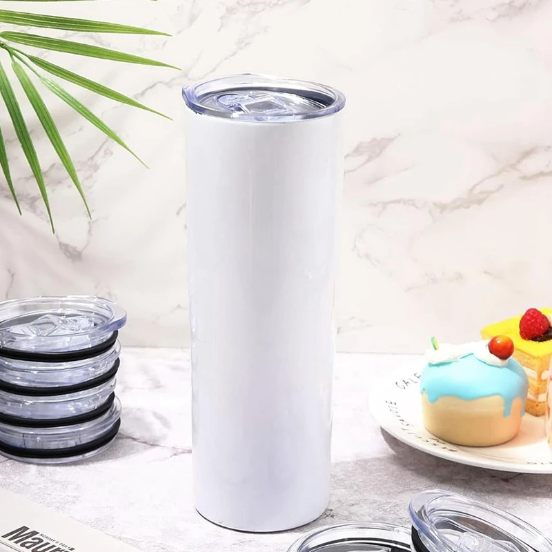 20 Oz Skinny Replacement Lids Tumbler Replacement Accessories Lids Plastic Splash Resistant Covers Spill Proof Skinny
