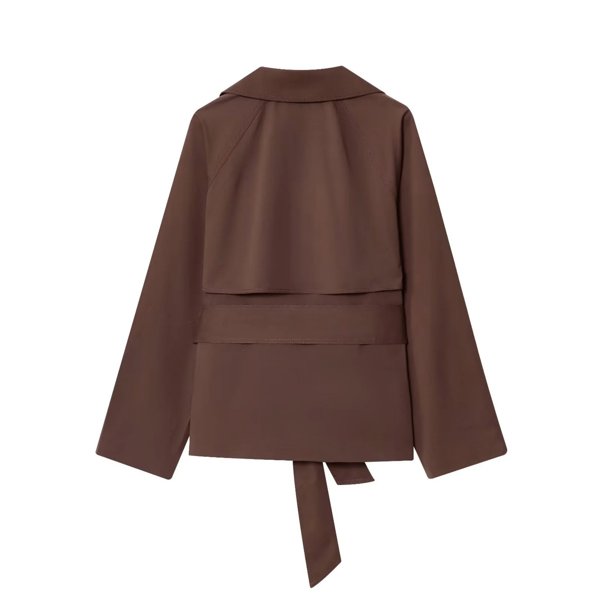 Women Trench Coat jacket Autumn And Winter New Coffee Color Retro Classic Coat With Belt Elegant Long-Sleeved Women'S Outerwear