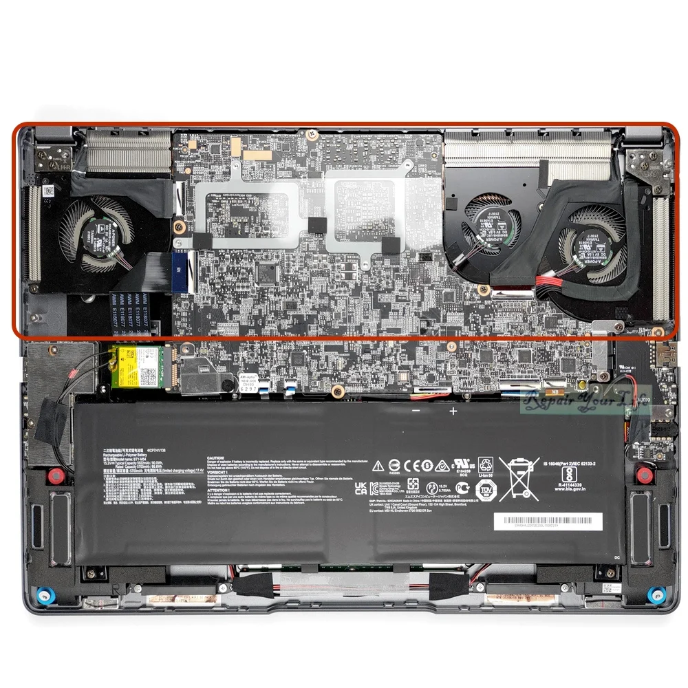 Portátil Gpu Cpu Ventilador de Refrigeração Dissipador de Calor para Msi Criador Z16 A11ux A11ue A11uet Notebook Ventilador Refrigerador Radiador Bs4505hs-u4w U5c 1571-g - Imagem 5