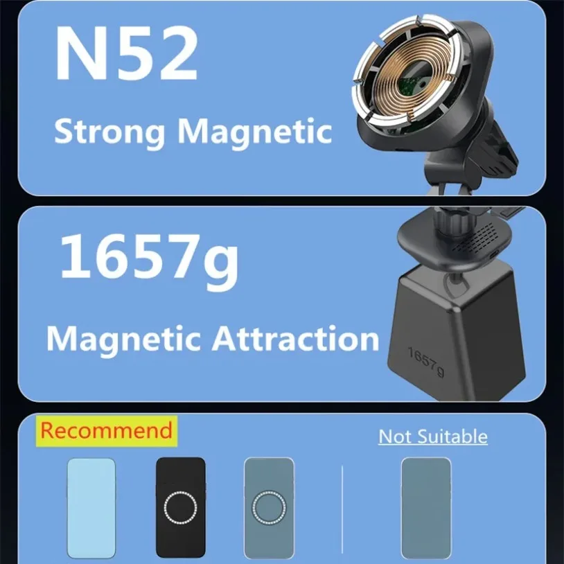 30W Magnetic Car Wireless Charger Mount Fast Charging Air Vent Magnet Car Phone Holder Stand for iPhone 16-12 Pro Max Mini