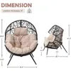 Egg Chair - Oversized Wicker Egg Basket Chair with Cushion and Stand, All-Weather Egg Dining Chair for Patio, Backyard, Living R 4