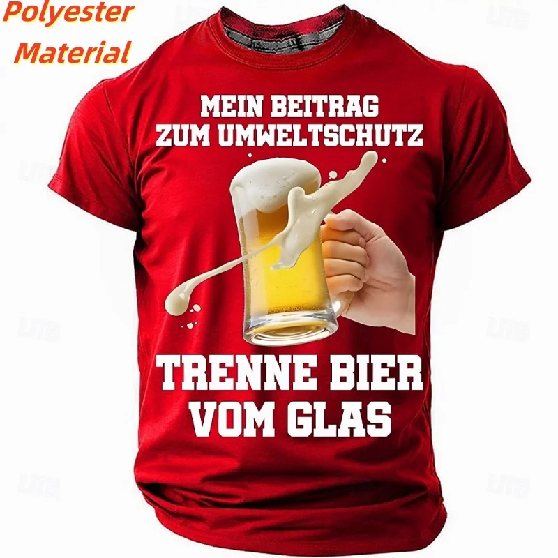 3D Printed Beer Toast T Shirt For Men Funny Colorful Pattern T-Shirts Summer Round Neck Kids Short Sleeve Tees Fashion Tops