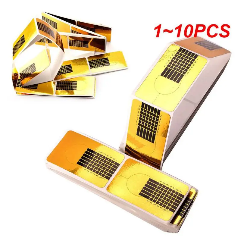 1 ~ 10Pcs Nail Form Tips Nail Salon Facile Da Usare All'Ingrosso Professionale Di Alta Qualità Golden Nail Extension Per Acrilico Uv Gel Tip