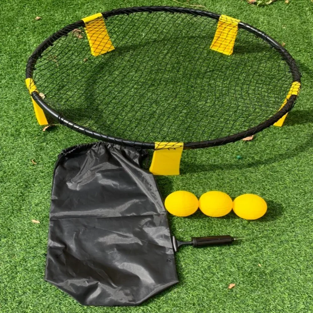 Beach Volleyball Ball Mini Game Set Outdoor Team Sports Lawn Fitness Equipment 3 Balls Volleyball Net Set