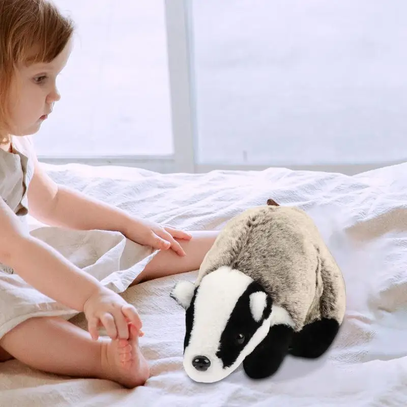 нож honey badger Badger Stuffed Animal Simulation Honey Badger Plush Toy Life like Cartoon Skunk Doll Soft Stuffed Honey Badger Animal Pillow Kid