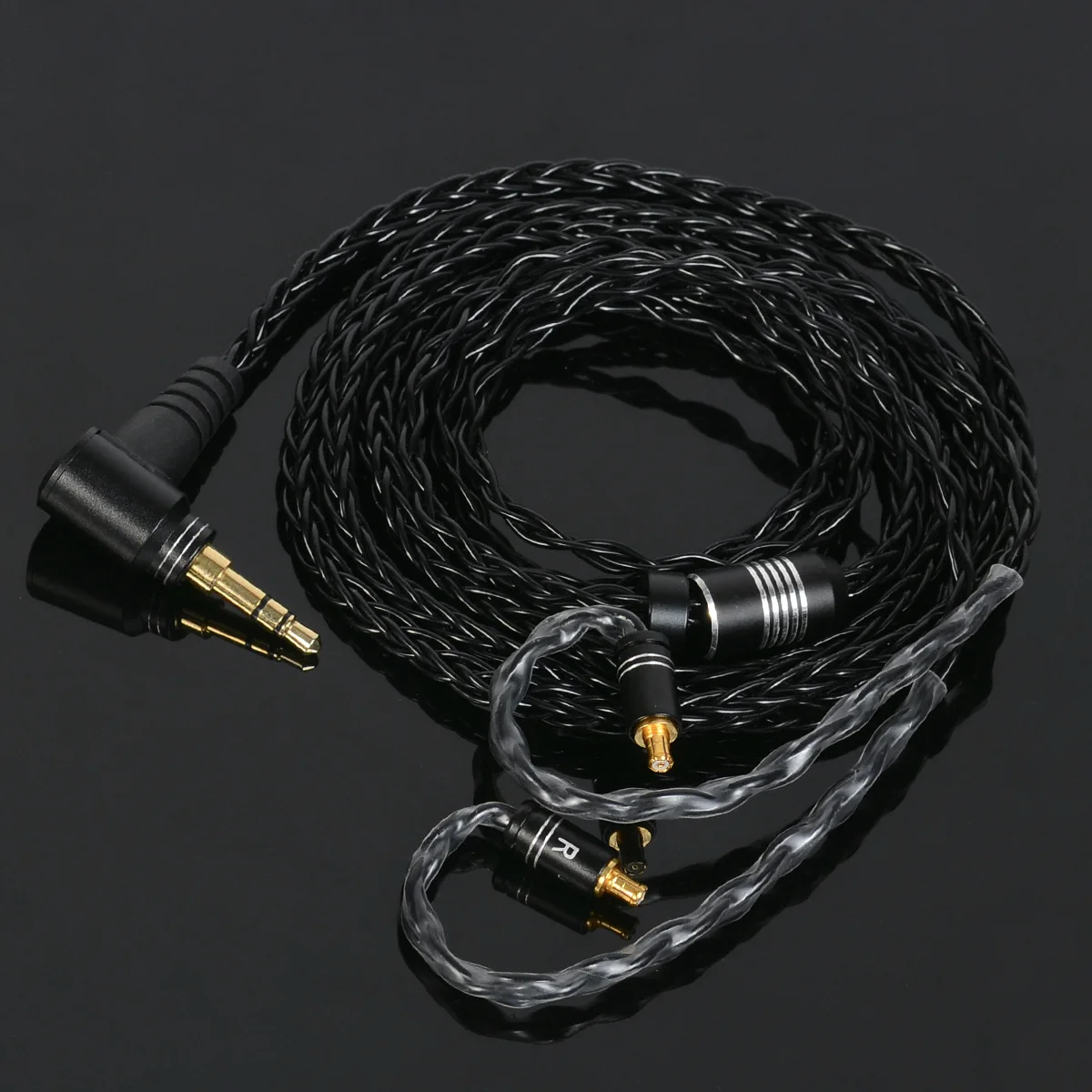 Audio cable for ATH LS50 LS70iS LS200 LS300is LS400 E40 E50 E70 A2DC black 8-strand silver-plated headphone cable