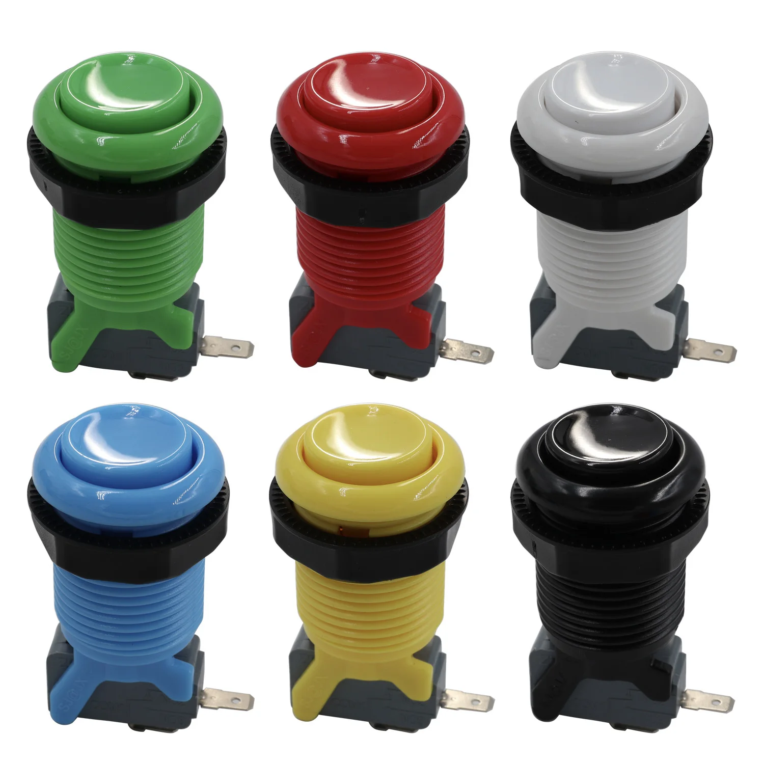 Arcade Botão Happ Estilo 28 mm Padrão Botão 0.187 Terminal com Microswitch para Jamma Mame Arcade Controlador sj @ jx 6x