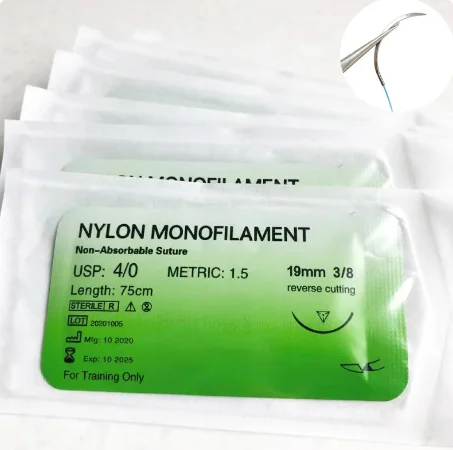 Suture Practice Kit 1-100pcs 4/0 Medical Monofilament Nylon Individually Wrapped For Suture Teaching Exercises