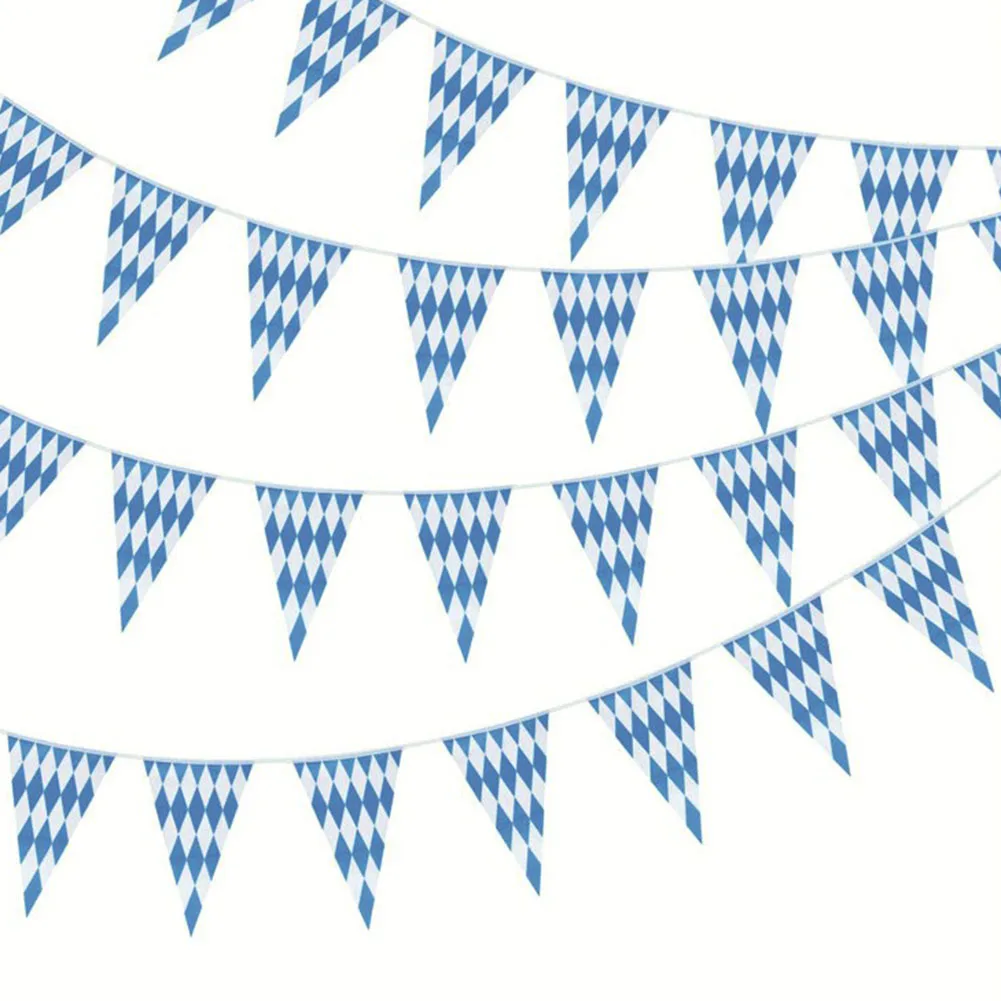 1 Stück 10m Oktoberfest Wimpelkette Bayerische Dekoration Banner Oktoberfest Girlande Wimpel Wasserdichte PE Außendekoration – Detail 5
