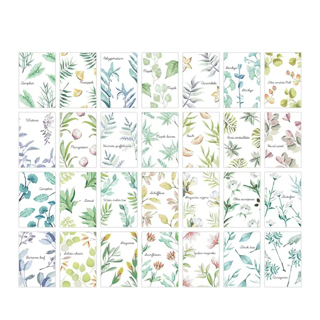 27/28pcs Cartoon Business Cards Birthday Hand Drawn Postcard MINI Message Card Flowers Envelope Postcards Student Stationary L