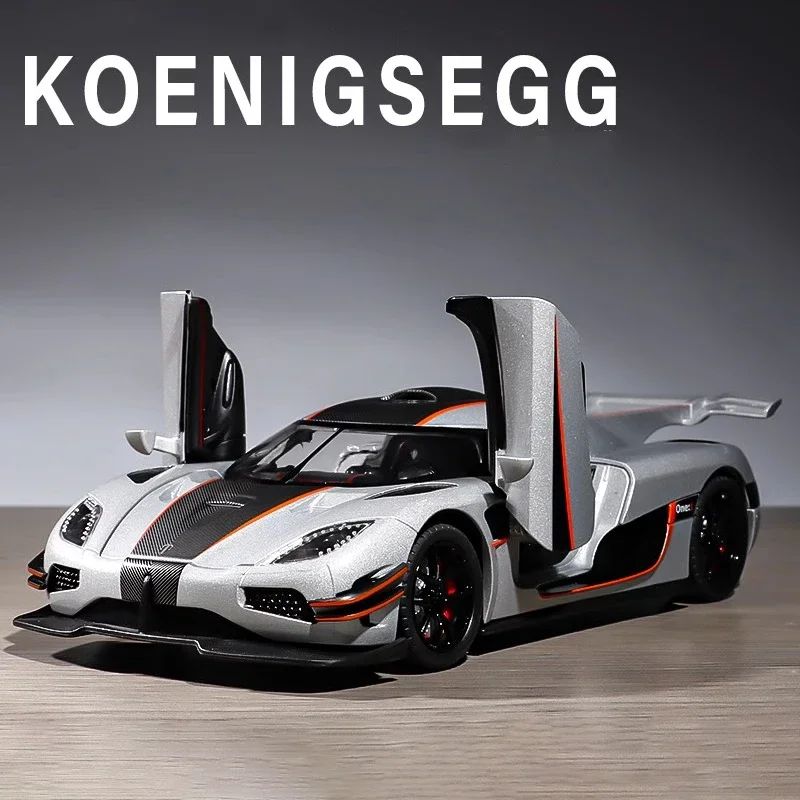 

1:24 Koenigsegg ONE 1 One:1 Alloy Die Cast Toy Car Model Sound and Light Pull Back Toy Collectibles Birthday Gift