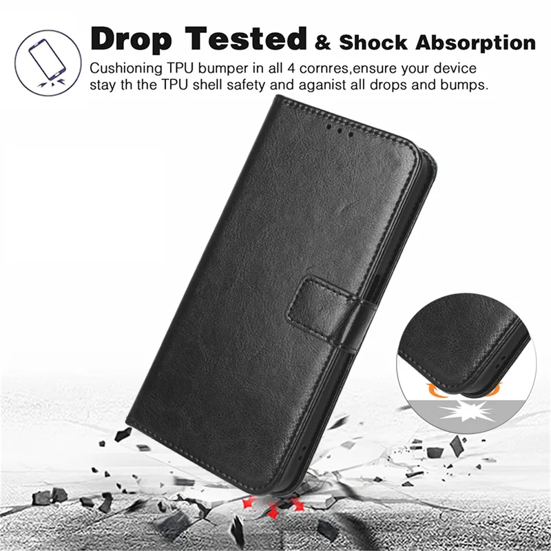 Leather Flip Case For Xiaomi Redmi 14C 4G 13C 12 12C 5G Tmobile Protective Cover Wallet Card Slot Kickstand Shell Coque Fundas 3