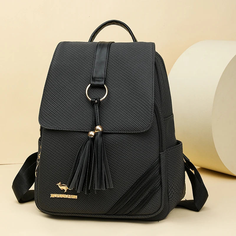 Zaino da donna di tendenza della moda 2025 Zaino da donna in morbida pelle di grande capacità Borsa a tracolla impermeabile Borsa di design famoso - immagine 4