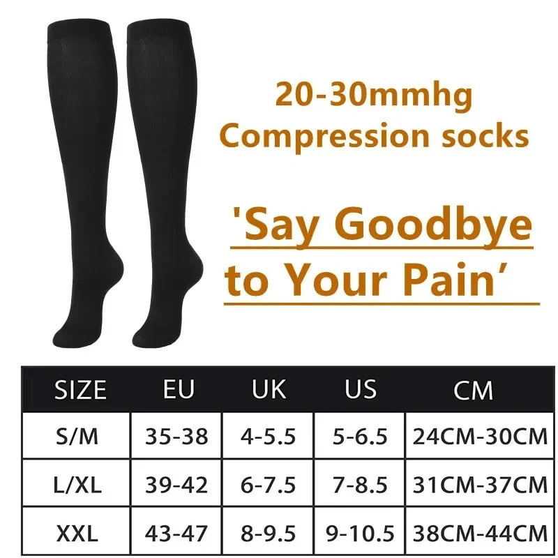 3 Pairs Compression Socks For Men Women Varicose Veins Diabetes Pregnancy Socks Gym Outdoor Running Natural Hiking Cycling athletic socks
