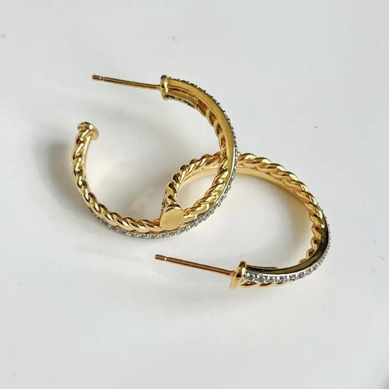 HSC DY Earrings For Women 1:1 High Quality Station Cable Collection Vintage Ethnic Loop Hoop Punk Jewelry Band