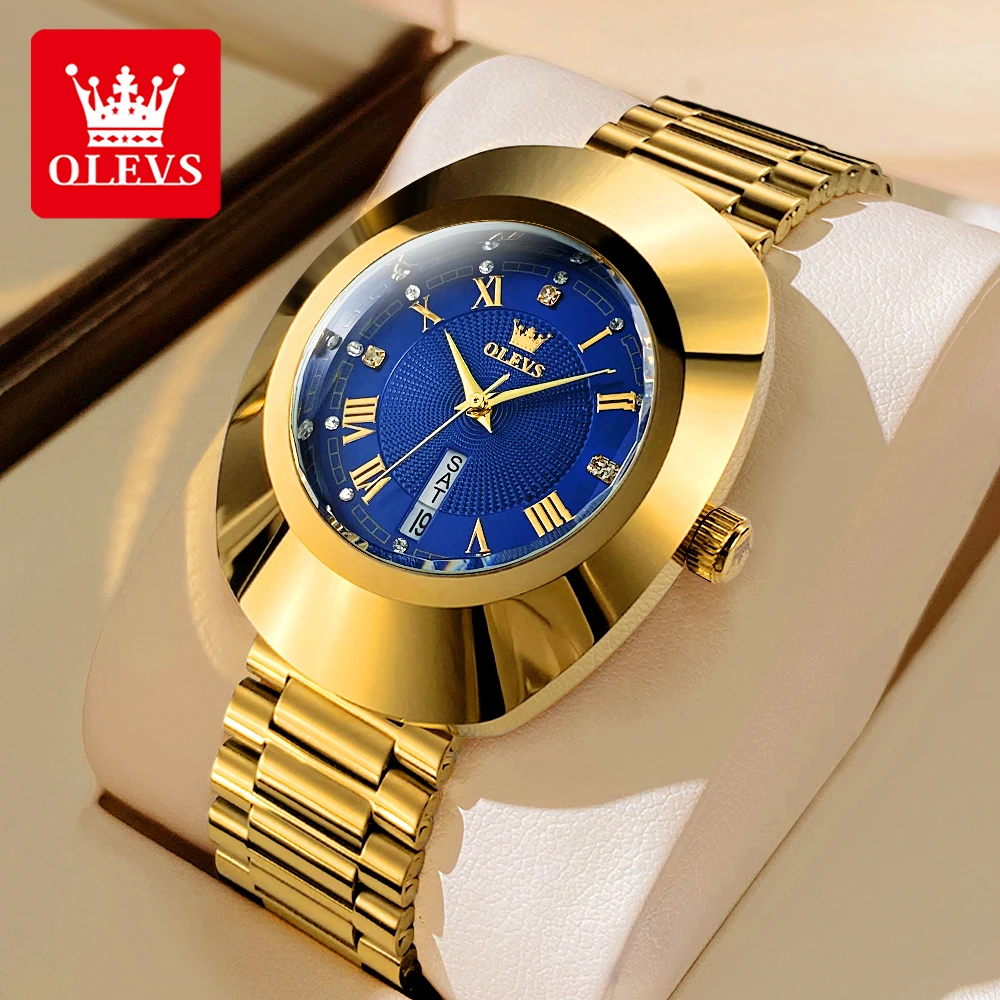 OLEVS luxury watch for women, elegant waterproof quartz watch with luminous indicator, date, and automatic week, stylish women's w...