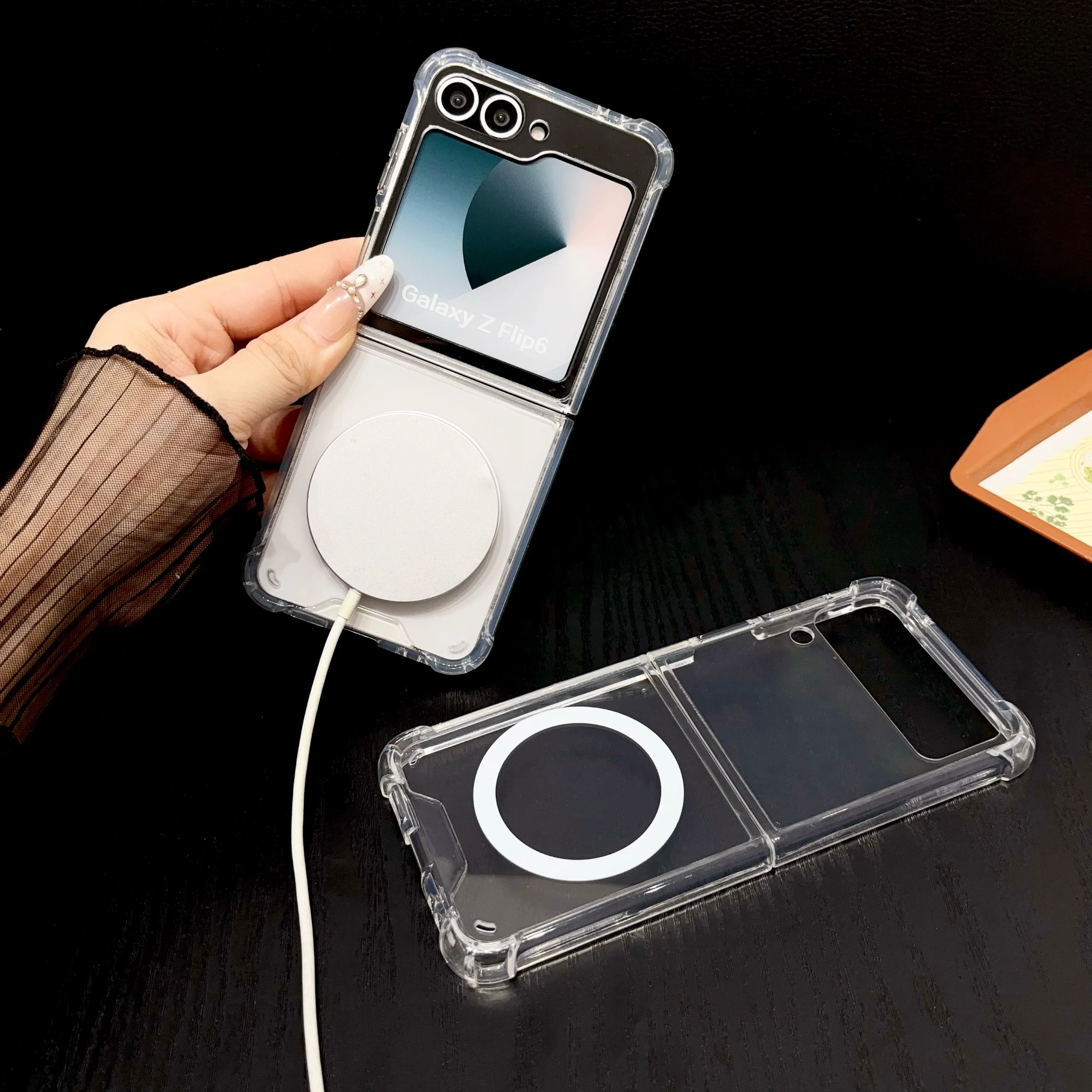 Shockproof Airbags Magnetic Clear Acrylic Phone Case with MagSafe Cover