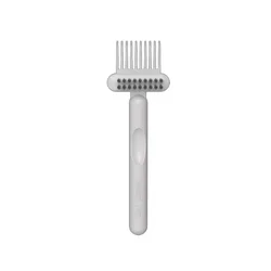 Dual - Action Hairbrush Cleaner & Rake Tool for Hair and Dust Removal (Gray)
