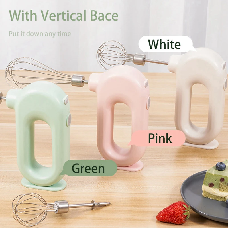 USB Electric Blender Wireless Portable Mixers with 2 Mixing Head Food Mixer Handheld Rechargeable Whisks Dough Stirrer Eggbeater 5