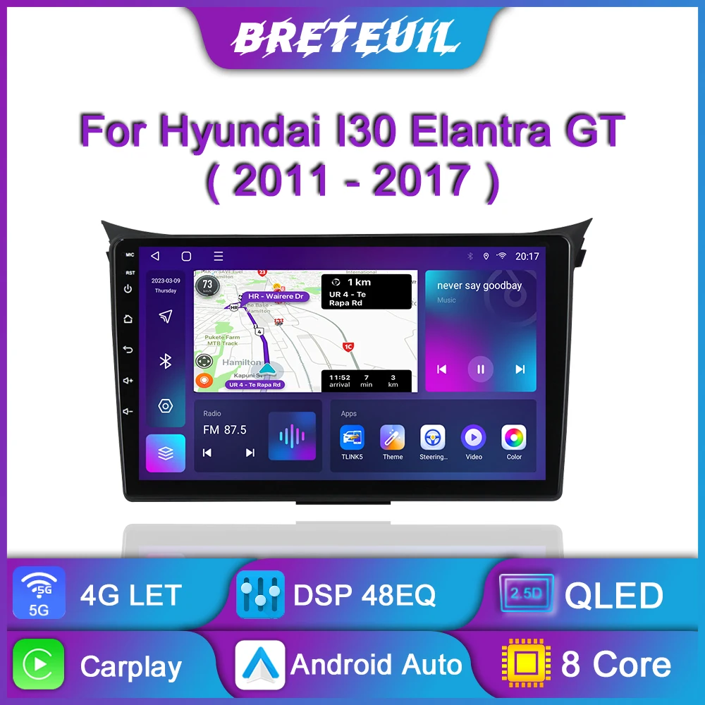

Автомагнитола для Hyundai I30 Elantra GT 2011 2012 2013 2014 2015 2016 2017, Android, мультимедийный плеер, навигация GPS, сенсорный экран Carplay, автостерео