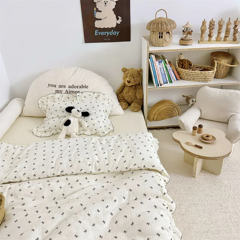 Duvet cover Children's Cotton Bedding Set Cotton Muslin Duvet Cover Set Twin Size with Pillow Covers