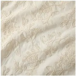Luxurious 3D French Embroidered Fabric - Half a yard (Apricot)