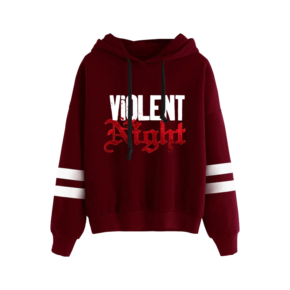 Violent Night Movie Unisex Pocketless Parallel Bars Sleeve Sweatshirts Women Men Hoodie Casual Style Fashion Clothes