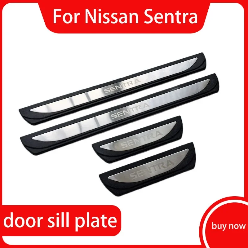 

For Nissan Sentra Side Door Sill Protector Threshold Scuff Plate Welcome Pedals Covers Trims Car styling 2012- 2020