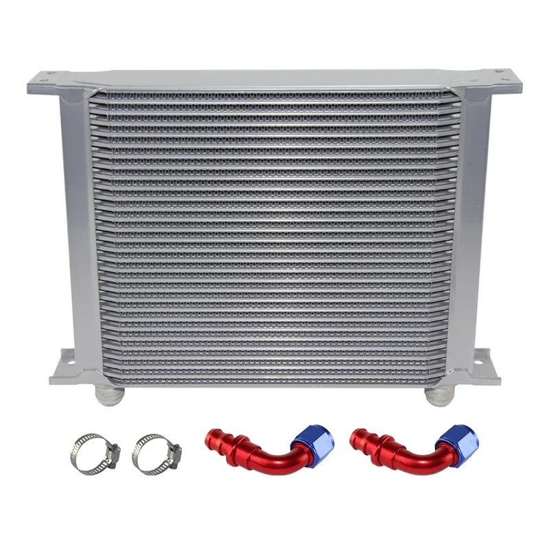 

Oil Cooler AN10 25/28/30 Row 90° 2PCS Fittings Kit 248MM 7/8"-14 UNF Universal Engine Transmission MOCAL Racing Aluminum Silver