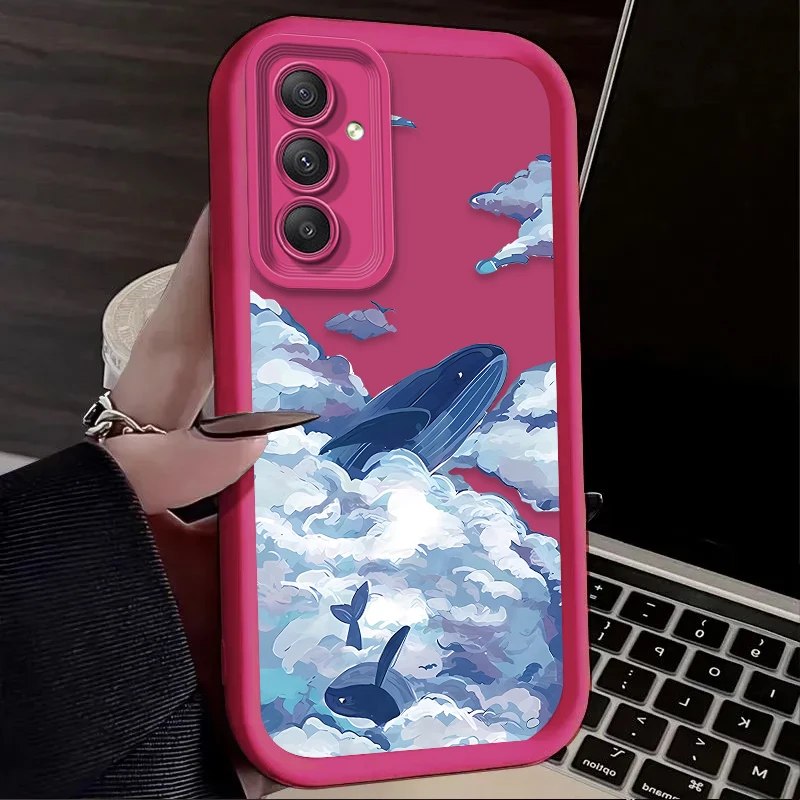Dreamy Sky Blue Whale Phone Case Cover