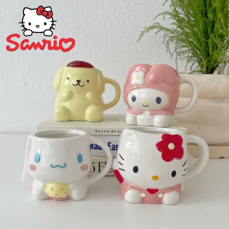 

Kawaii Hello Kitty Sanrio керамическая чашка для воды мультяшный креативный My Melody Cinnamoroll чашка изысканная и милая фотография