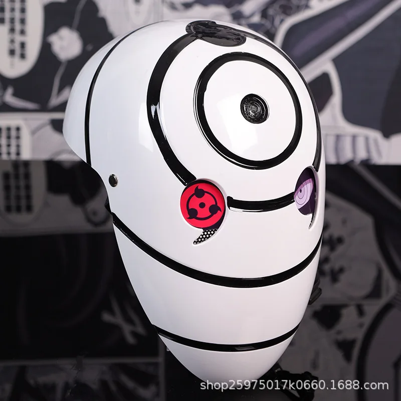 Naruto Anime Helmet mask eyes shining Cosplay Uchiha Obito Shine Mask Akatsuki Sharingan Cartoon Shine Highly Imitative toy Mask