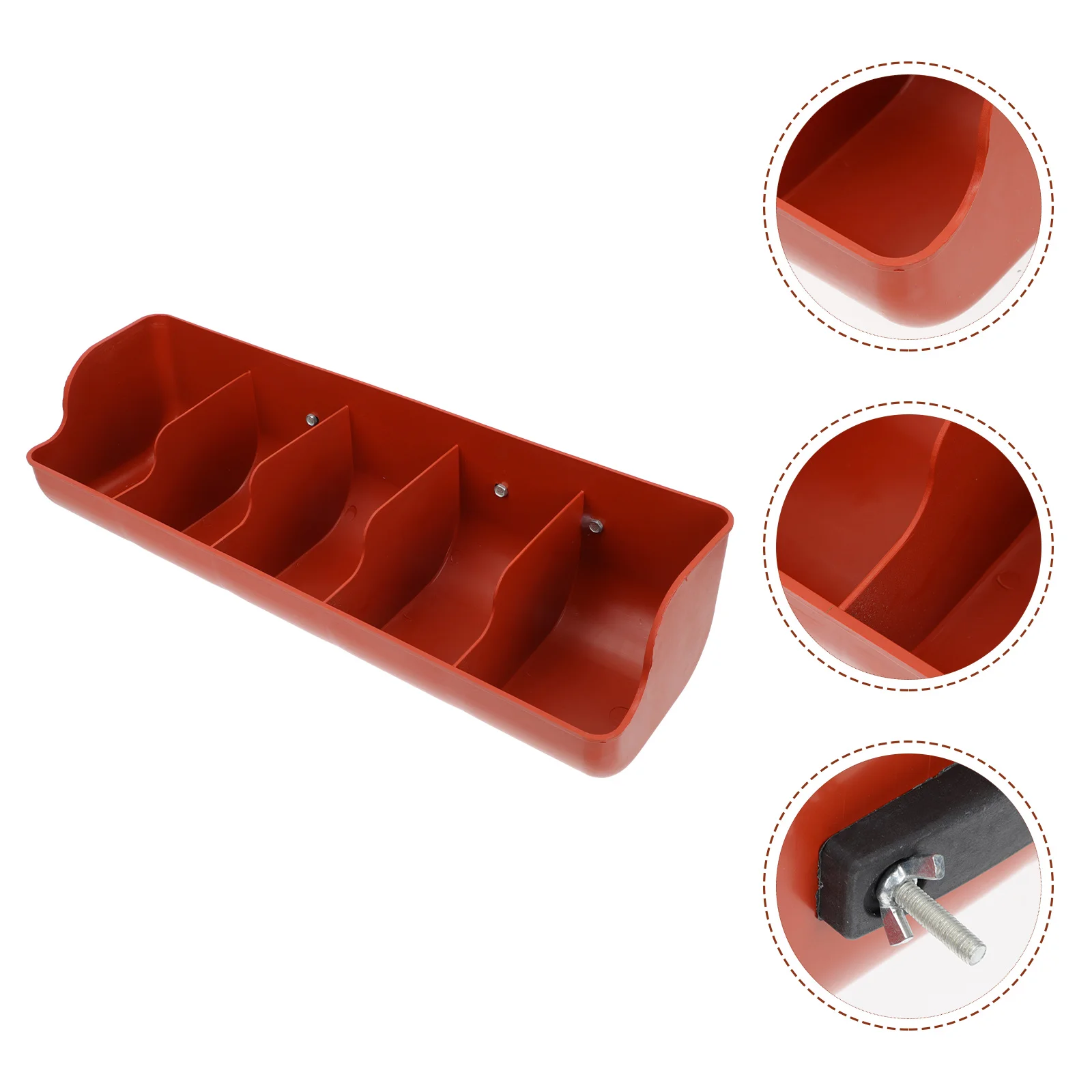 

Pig Feeder Trough 5 Slots Fence Poultry Feeder Cattle Goat Sheep Pig Food Trough Bucket Livestock Feeding Manger Groove