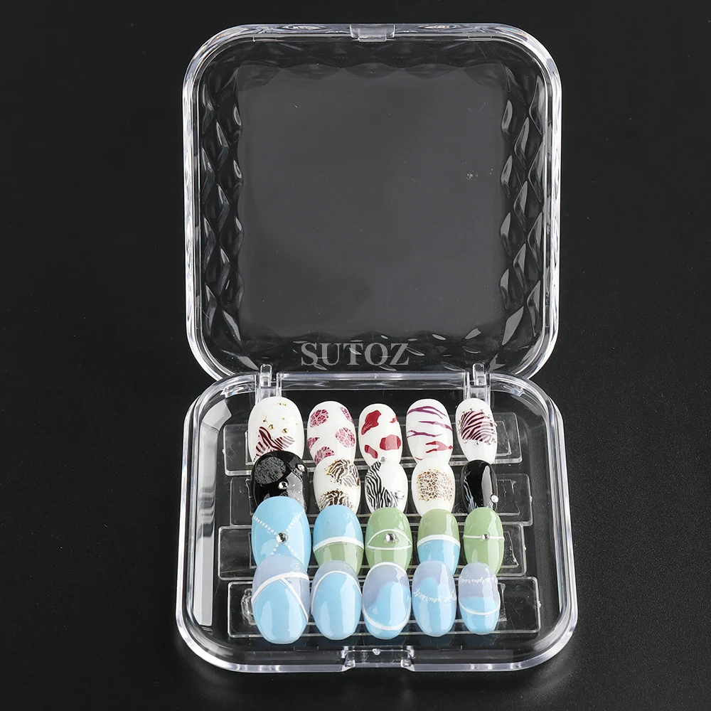 1Pcs Clear Nail Storage Box Acrylic Press On Nail Storage Case