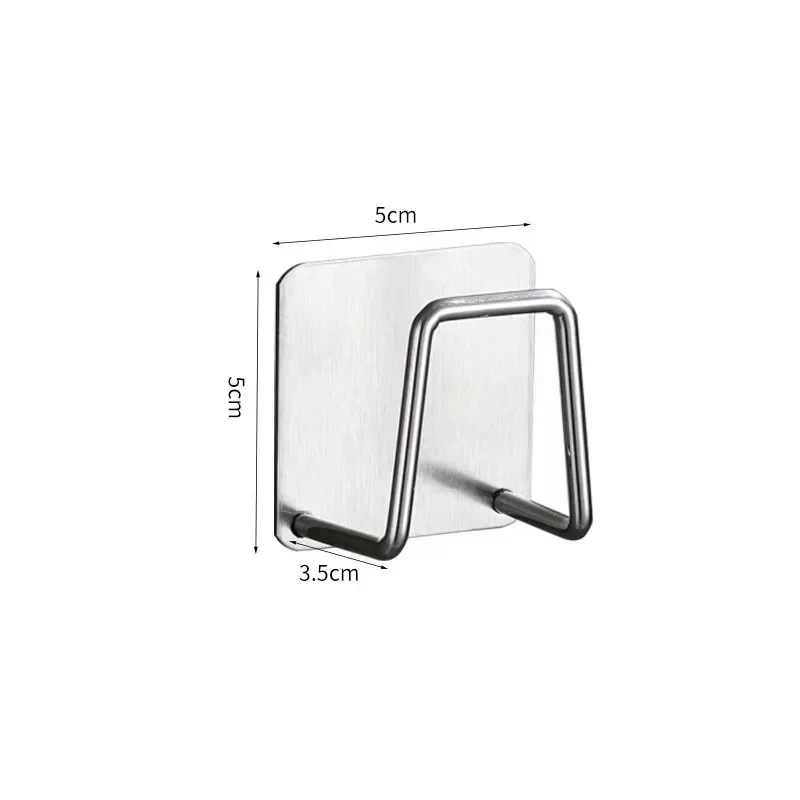 Kitchen Stainless Steel Sink Shelf Sponge Support Adhesive Drainage Pipe Drying Rack Wall Hanging Hook Accessories Organizer