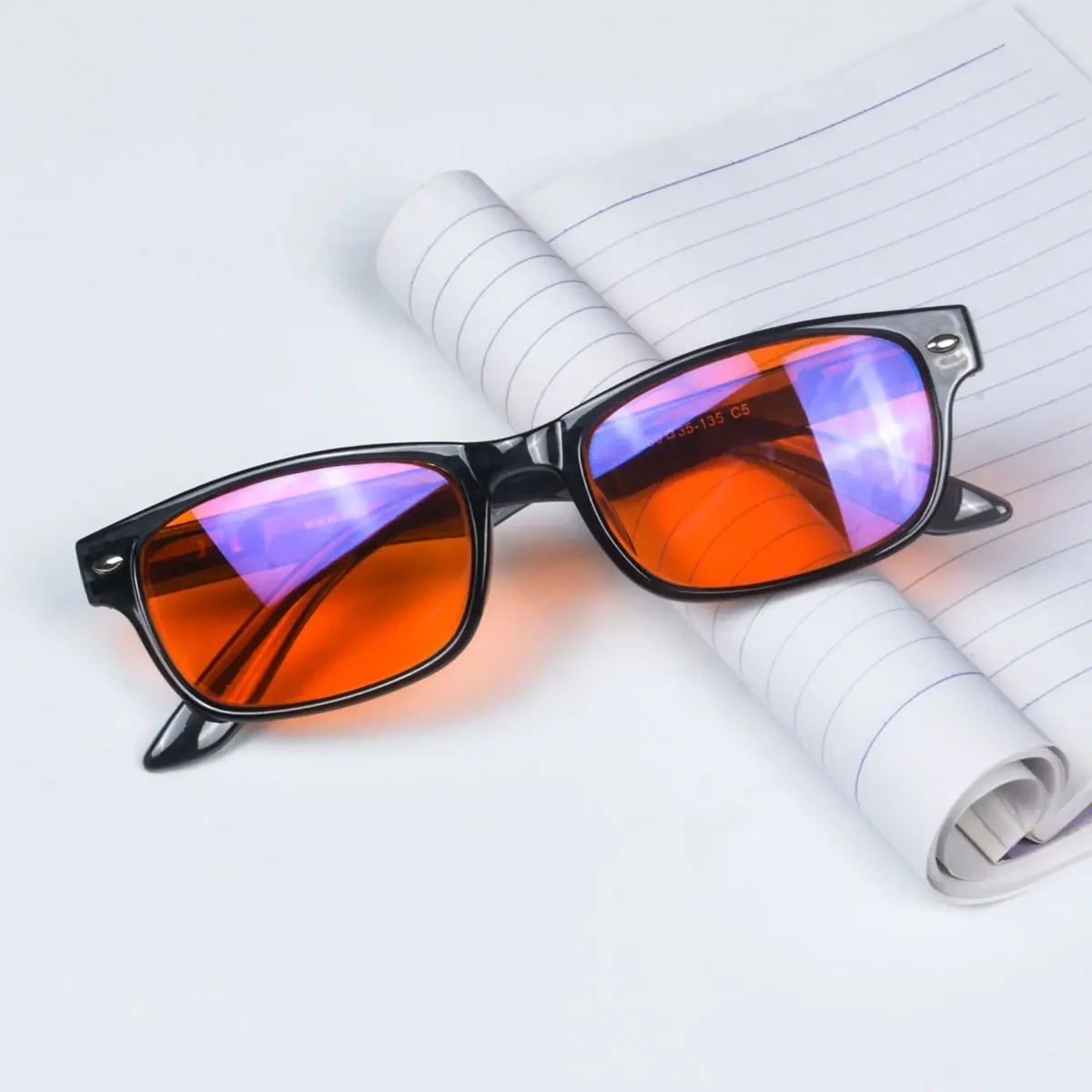 Orange Lens Blue Light Filtering Glasses for Improved Sleep with Durable Plastic Frames