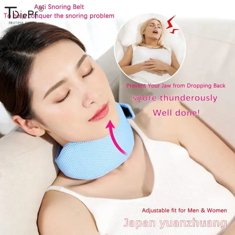 

Adjustable Anti Snore Chin Strap Stop Snoring Sleep Neck Brace Anti Apnea Jaw Solution Sleep Support For Men Women Sleeping Care