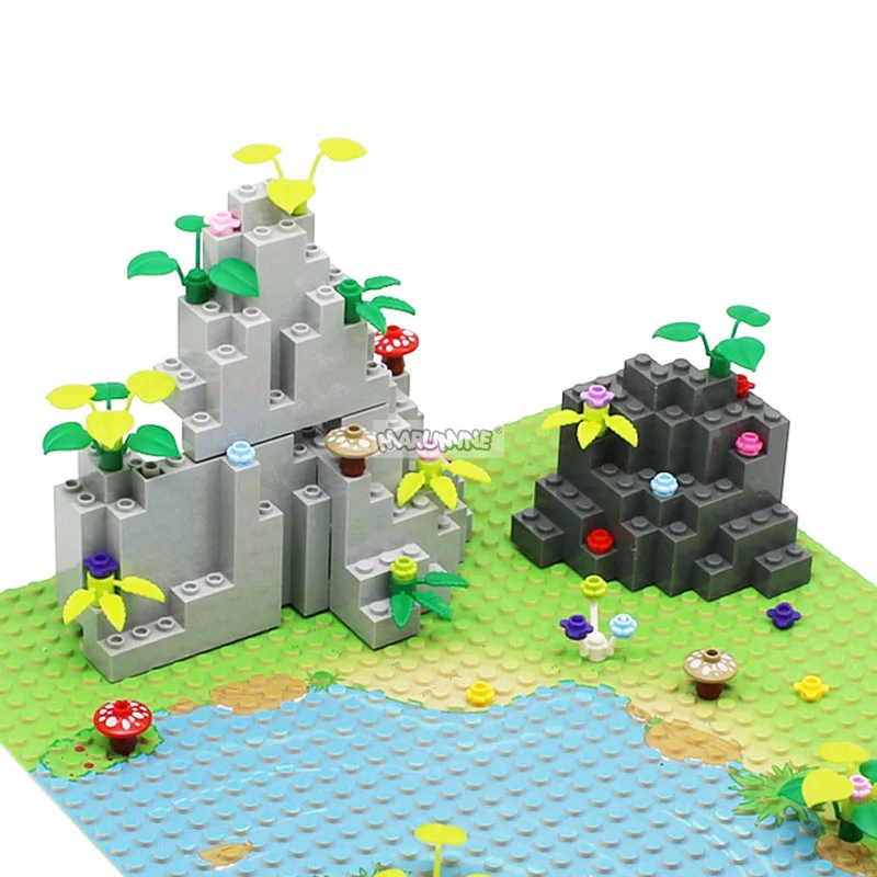 Marumine-암석 패널 직사각형 8x8x6 중간 대칭 MOC 벽돌 10 피스 23996 산악 블록 벌크 부품 액세서리, 마루민 바위 패널 중간 대칭 MOC 블록