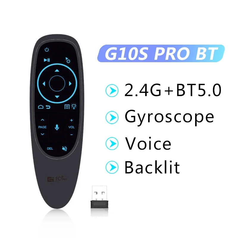 G20S G10S PRO 2.4G Bluetooth 5.0 Smart Voice Remote Control Gyro Backlit Wireless Fly Air Mouse IR Learning For Android TV Box