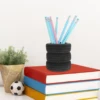 Desk Pen Holder Pen Storage Container Office Tabletop Pen Holder Car Tire Shape Pen Storage Bucket Organizer Office BLACK 4