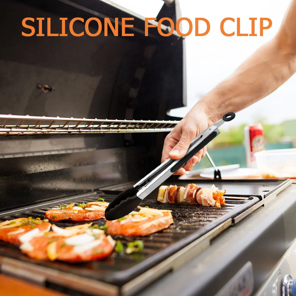Stainless Steel BBQ Grilling Tong Food Clip