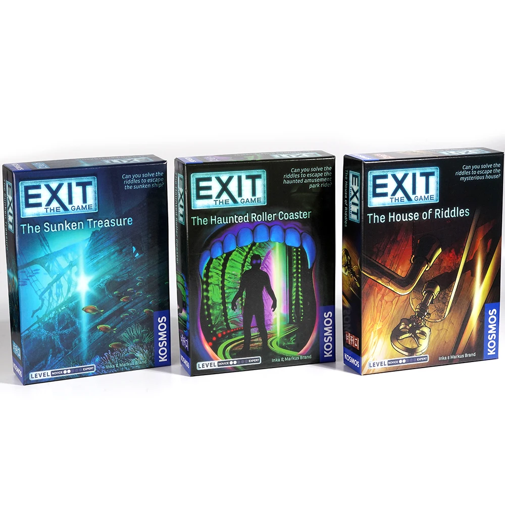 Exit Game The Abandoned Cabin The Haunted Roller Coaster Dead Man on The Orient Express The House of Riddles Card Board Game 2