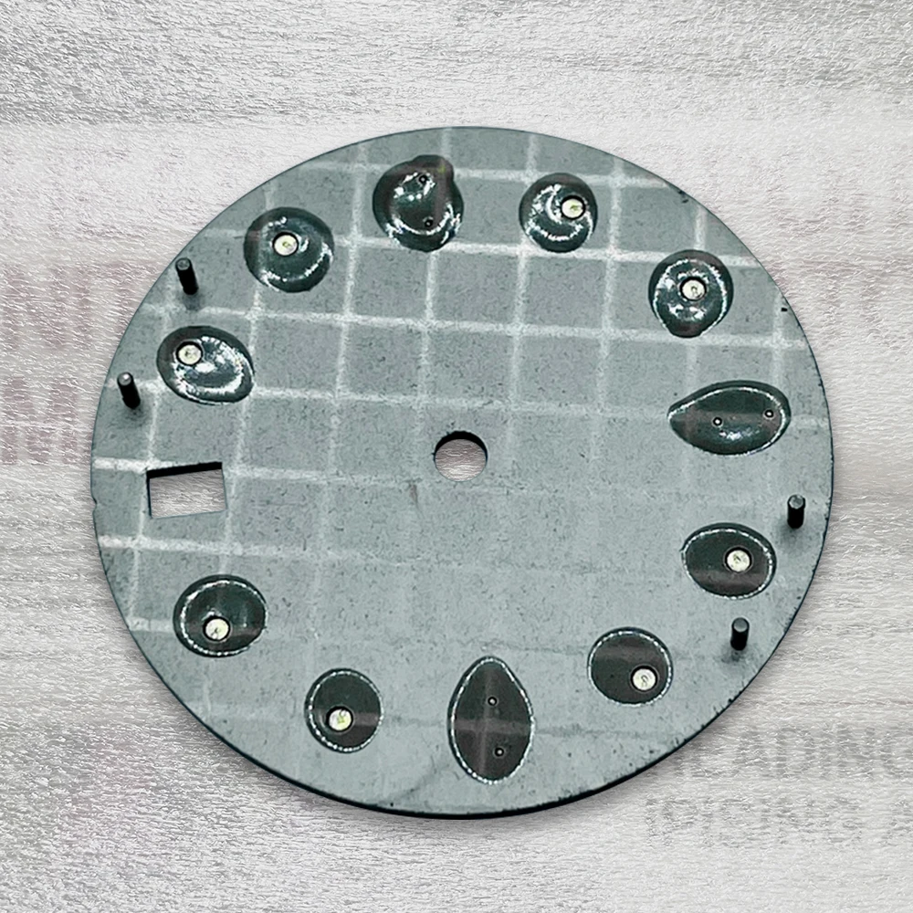 28.5mm S Logo  Fish Scale Dial Suitable For NH35/NH35A/NH36/4R/7S Movement Green Luminous Watches Modification Accessories