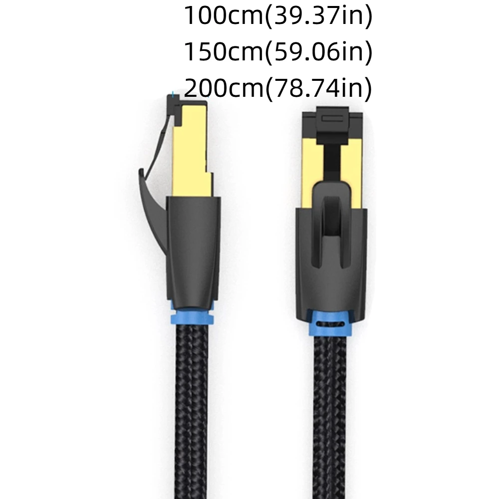 구리선 이더넷 연장 코드 이중 차폐 2000MHz CAT8 이더넷 케이블 고속 라운드 헤드 Cat 8 패치 케이블
