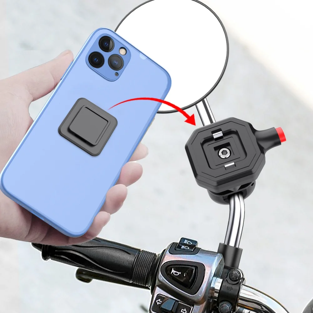 Motorcycle Phone Holder Strength Fit For 10-14mm Rearview Mirror Handbar Mount Clip Universal Mobile Phone Motor ATV Bracket