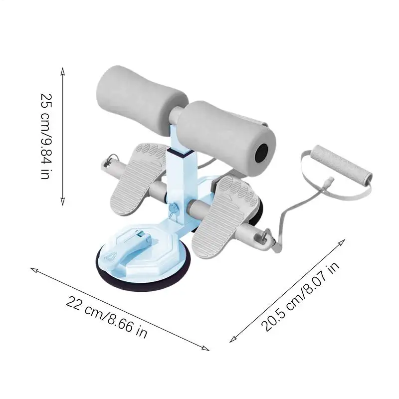 Sit Up Exercise Equipment Situp Bar with 2 Suction Cup Portable Adjustable Height Auxiliary Tool with Pull Rope for Ab Workout