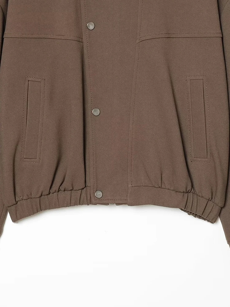 Women's Bomber Jackets Coats New Fashion Turn-down Collar Long Sleeve Loose Coat Vintage Female Outerwear Chic Tops ﻿