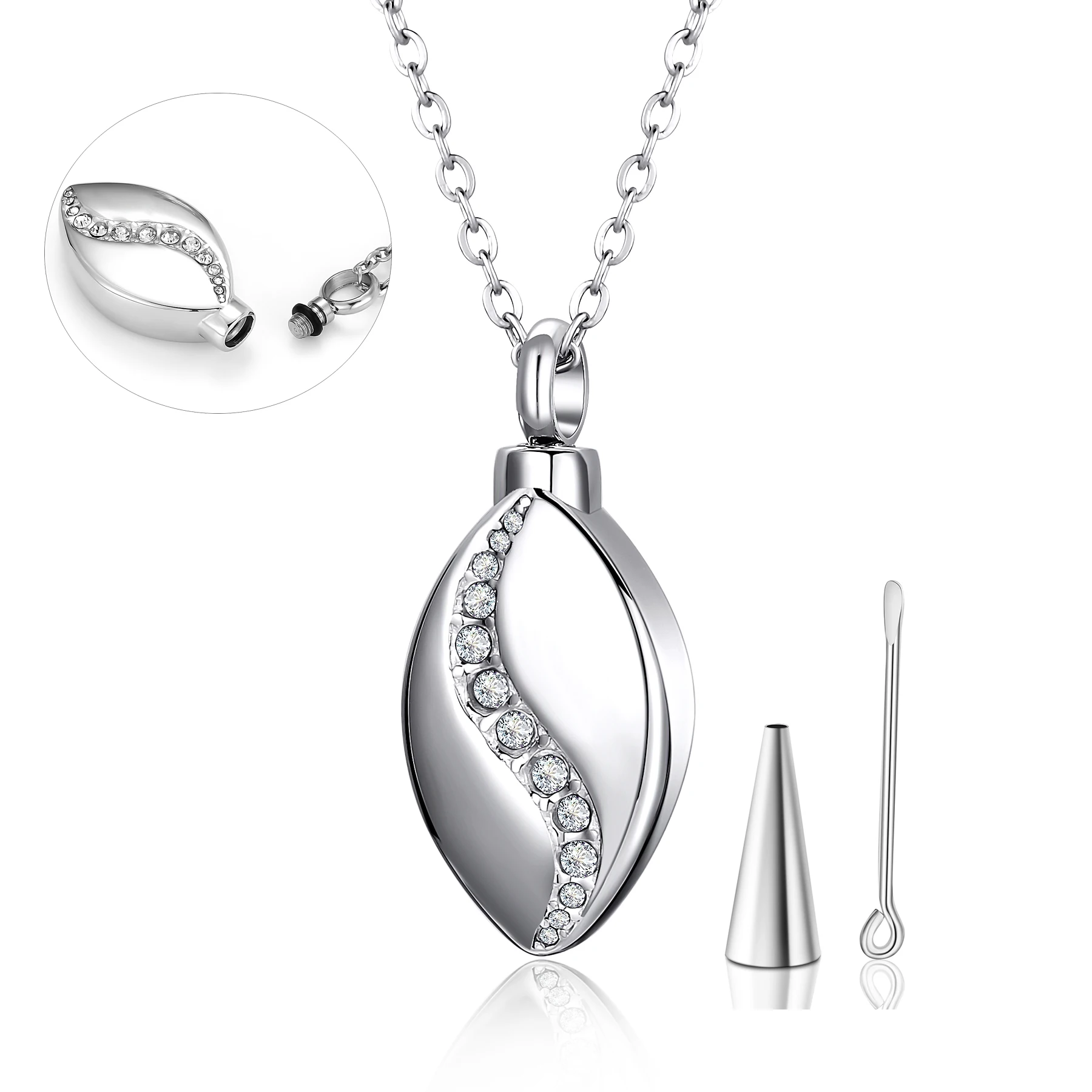 Dropshipping Trendy Edelstahl Tear Drop Pet Urne Asche Halskette Anhänger Memorial Asche Andenken Feuerbestattung Schmuck