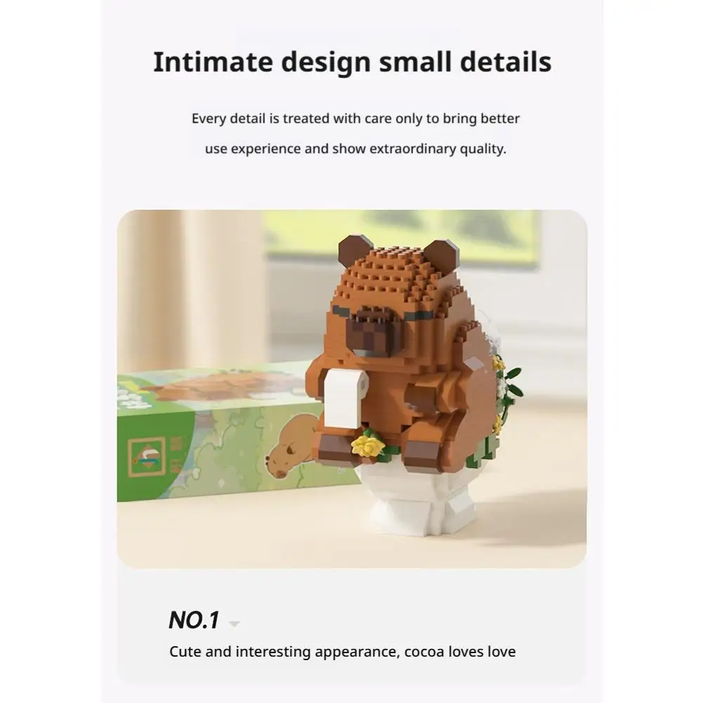 Schöne Cartoon Tiere Nanobricks Capybara Micro Diamant Block Bau Modell Bausteine Pädagogisches Spielzeug Für Kinder Geschenk – Detail 9